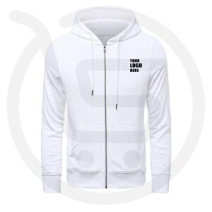 Plain White Zipper Hoodie