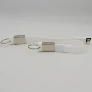 White Silicon16 GB Keychain USB