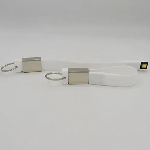 White Silicon16 GB Keychain USB