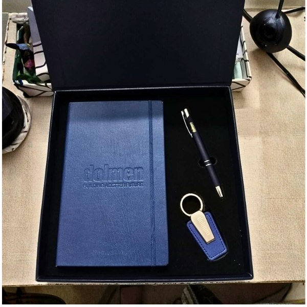 Eminence Gift Set – Premium Corporate Gift Box with Notebook, Pen, and Keychain in Pakistan