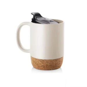 Eco-Friendly Ceramic Mug with Cork Base – Reusable Office Coffee Mug by Shop Carlo