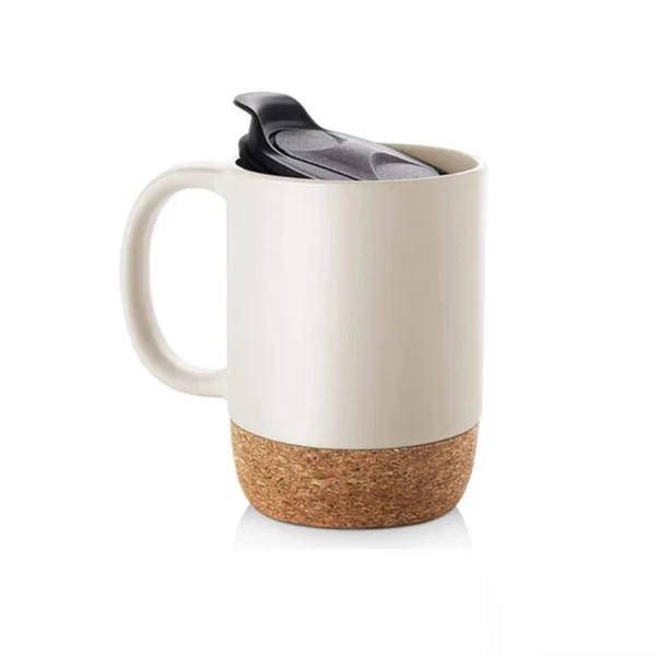 Eco-Friendly Ceramic Mug with Cork Base – Reusable Office Coffee Mug by Shop Carlo