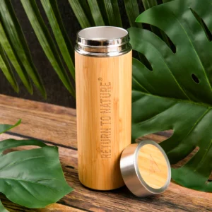 Eco-Friendly Bamboo Bottle with Metal Cap – Reusable Wooden Water Bottle by Shop Carlo