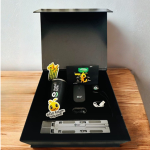 WorkSmart corporate gift box with laptop stand, wireless mouse, earbuds and coffee tumbler in premium packaging